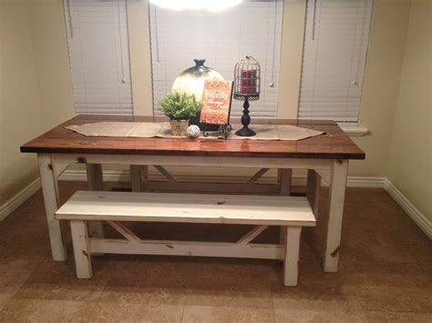Rustic Nail Farm Style Kitchen Table And Benches To Match