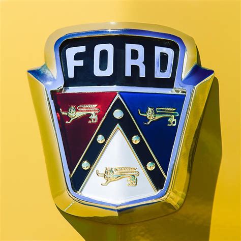 1950 Ford Custom Deluxe Station Wagon Emblem By Jill Reger Ford