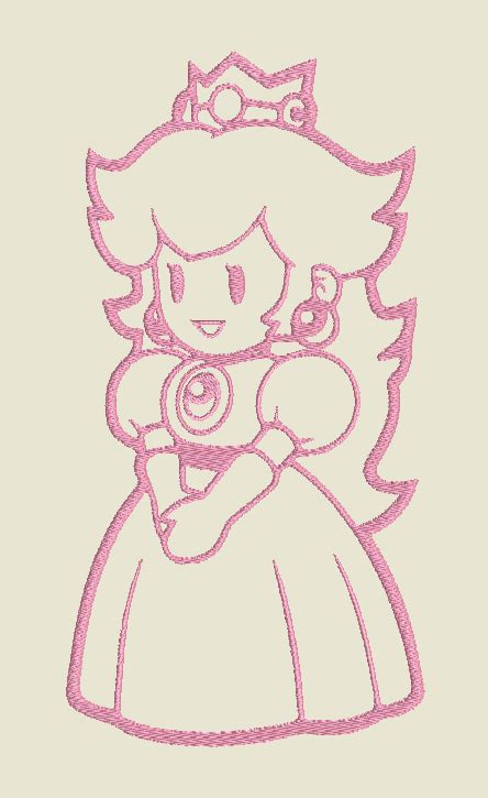 Embroidery Pattern Princess Peach Lineart Age Store Anime Patterns