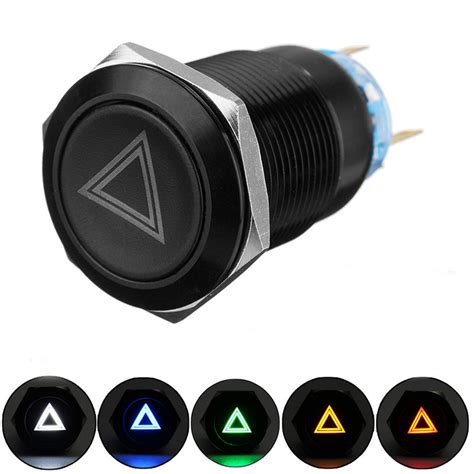 Mm V Led Push Button On Off Hazard Warning Signal Light Switch For