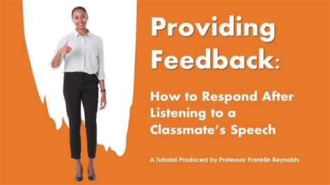 providing feedback how to respond after listening to a classmate s speech youtube