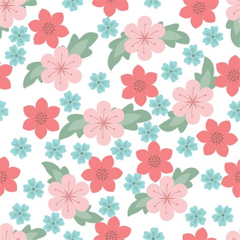 Seamless Flowers Pattern Free Vector Site Download Free Vector Art
