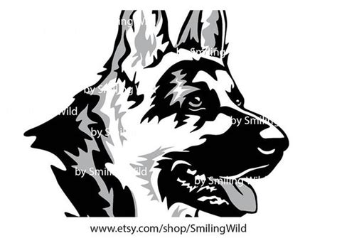 German Shepherd Svg Head Profile Bmc10 Cut File Dog Cuttable Face