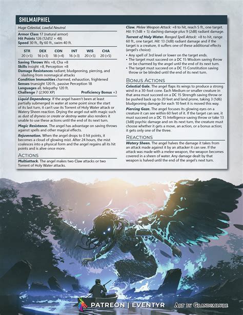 Shilmaiphiel A 5e Celestial Designed To Actually Fight The Characters Unearthedarcana