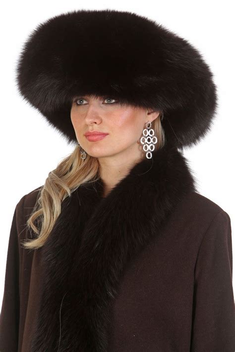 Fox And Mahogany Mink Fur Hat Large Brim Fur Hat Hats For Women Head