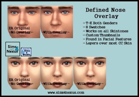 Defined Nose Overlay By Samanthagump At Sims 4 Nexus Sims 4 Updates