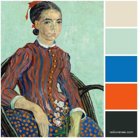 Color Palette Inspired By Artist Vincent Van Goghs La Mousmé 1888