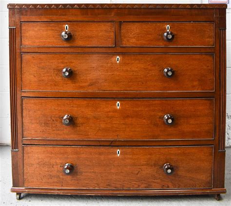 Lot 259 A 19th Century Oak Chest Of Drawers The Two