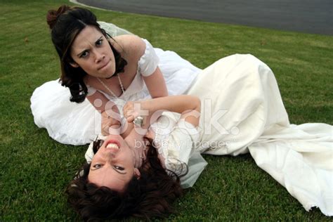 Two Brides Fighting Stock Photo Royalty Free Freeimages
