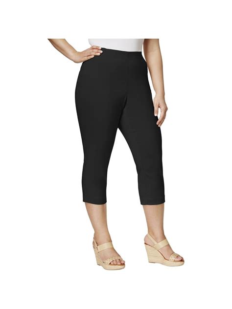 Style And Co Style And Co Womens Plus Comfort Waist Pull On Capri Pants