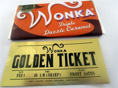 Willy Wonka Modern Golden Ticket And Bar Set