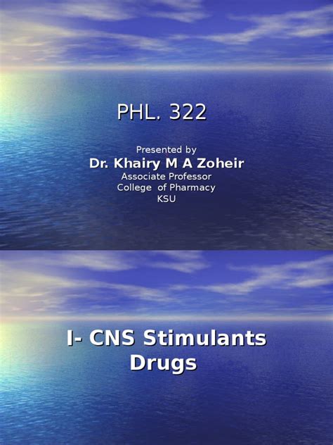 Cns Stimulants Drugs Nervous System