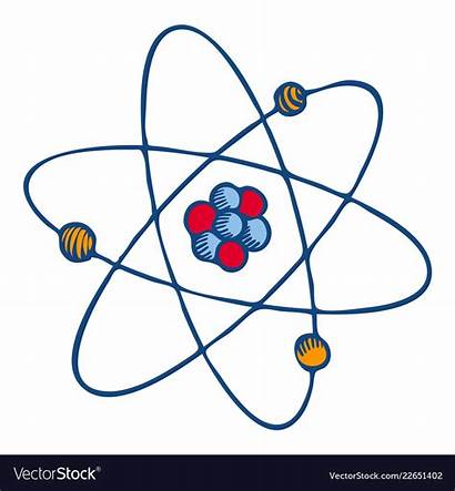 Atom Molecule Drawn Icon Vector Hand Royalty