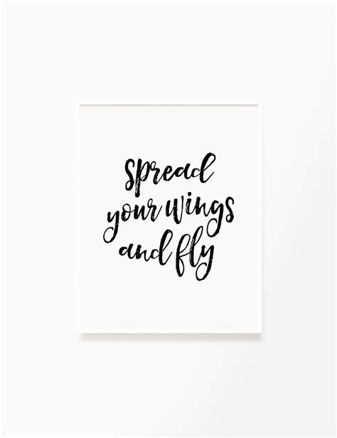 spread your wings and fly printable wall art quote typography poster motivational