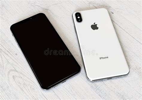 Apple Iphone Xs Max Silver Front And Back Sides Editorial Stock Image