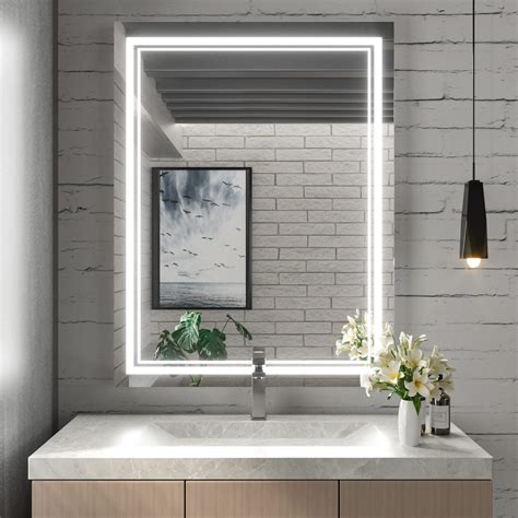 Buy Keonjinn Led Mirror 36 X 28 Inch Bathroom Mirror With Lights Lighted Bathroom Vanity