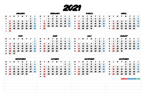 Free Big Box Printable Calendar 2021 Calendar Printables Free Blank