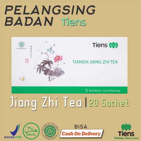 jual jiang zhi tea original teh hijau detox pelangsing badan 20 sachet shopee indonesia