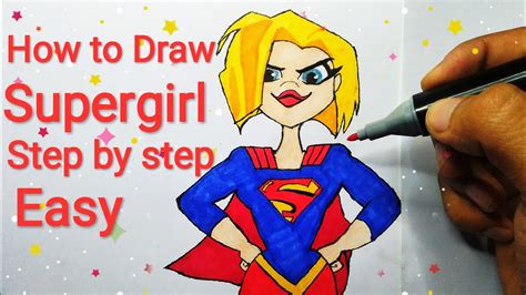 How To Draw Supergirl From Dc Super Hero Girls Cute Drawings Youtube