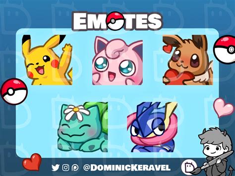 pokemon emotes twitch discord pack 1 cute gamer anime pokémon emojis for twitch streamers and