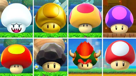 All Special Mushrooms In New Super Mario Bros U Youtube