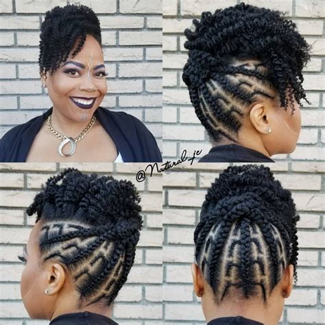 Braided Cornrow Updo With Twist Out No Added Hair Hair By