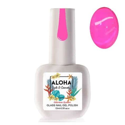 Ημιμόνιμο βερνίκι Aloha Glass Gel ml Χρώμα GL Διάφανο Magenta
