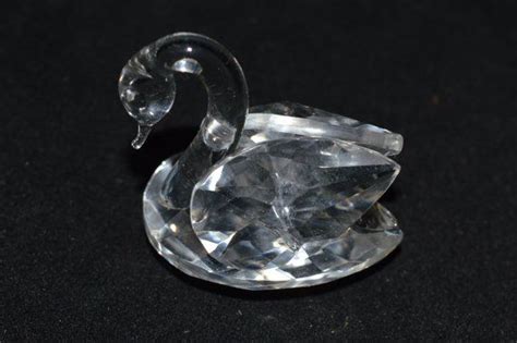 Miniature Swarovski Crystal Swan Tiny Glass Swan Collectible Etsy