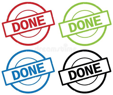 Done Text Round Simple Stamp Sign Stock Illustrations 10 Done Text