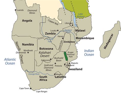 Zambezi River Map Africa
