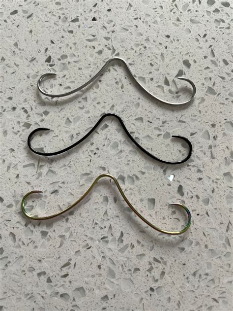 16g Mustache Septum Nose Jewelry Silver Sterling 16g Surgical Etsy