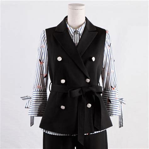 Spring New Fashion Suit Vest Womens Double Breasted Waistcoat Women Autumn Slim Sleeveless