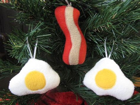 Bacon And Eggs Ornament Pillows Christmas Ornaments Food Ornaments