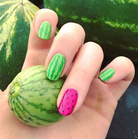 50 dainty fruit nails perfect for summer the glossychic watermelon nail art watermelon