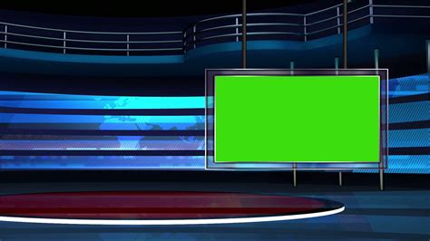 News Tv Studio Set 11 Virtual Green Screen Background Loop Stock