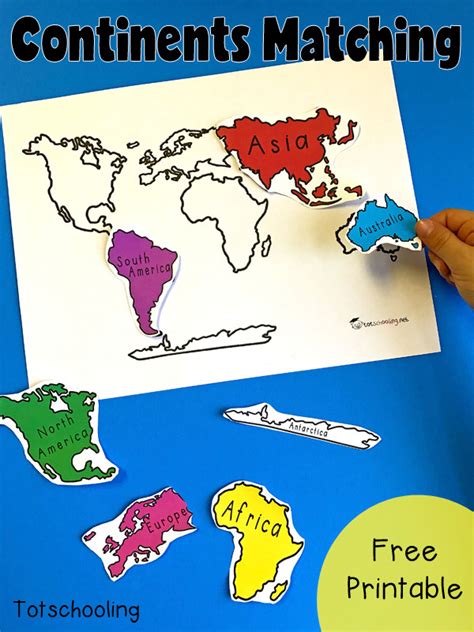 Printable World Map With Continents For Kids
