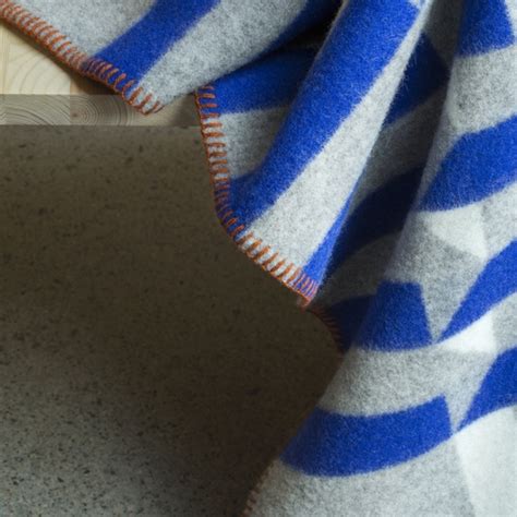 Roros Tweed Roros Tweed Kvam Norwegian Wool Blanket Blue 53 X 79