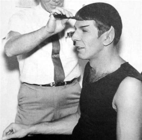 Leonard Nimoy Getting His Spock Haircut And Eyebrows For The Television