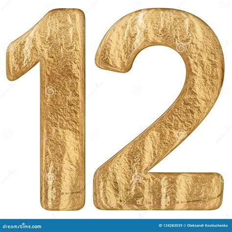 Numeral 12 Twelve Isolated On White Background 3d Render Stock