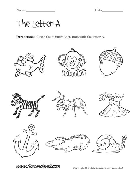 Letter A Worksheets Alphabet Printables