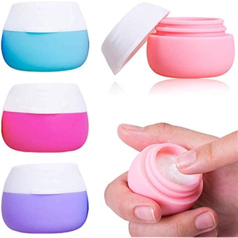 Travel Containers Sets Ammax Silicone Cream Jars For Toiletries Tsa