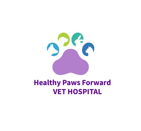 Modern Colorful Veterinary Logo Design For Healthy Paws Forward Vet