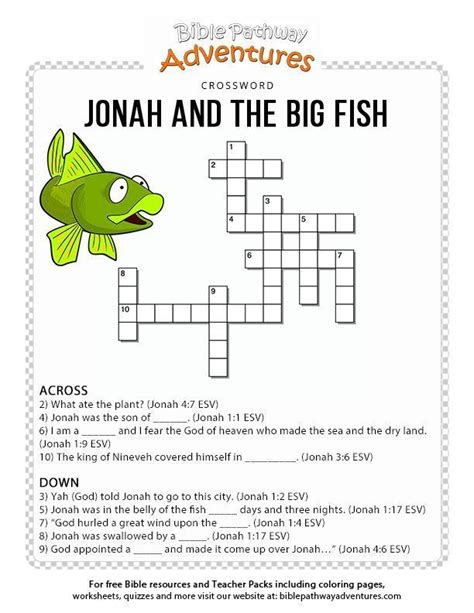 Bible Crossword Puzzle Jonah Artofit