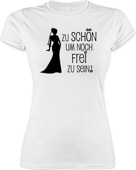 Shirtracer T Shirt Zu Schön Um Noch Frei Zu Sein Jga Junggesellenabschied Frauen Damen