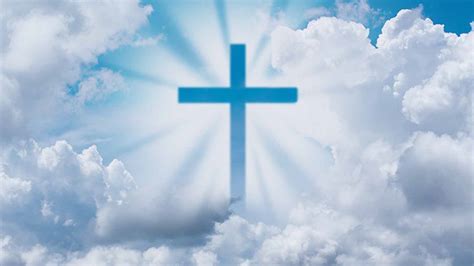 Cross Glare Light White Clouds Blue Sky Background Hd Christian
