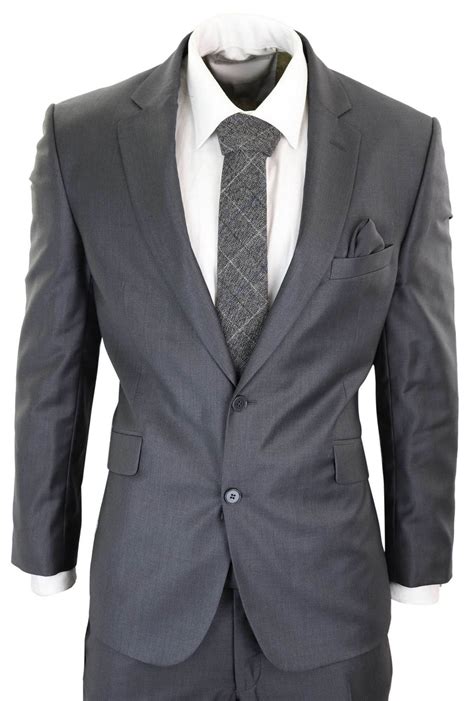 Mens Grey Wool Formal Suit Buy Online Happy Gentleman