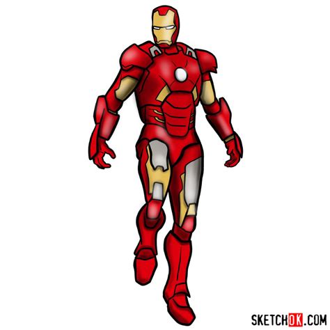 How To Draw Iron Man In Full Growth Step By Step Drawing Tutorials