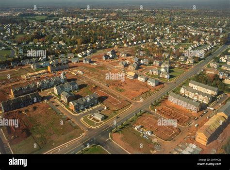 Loudoun County Virginia Usa Aerial Of New Townhouse Housing
