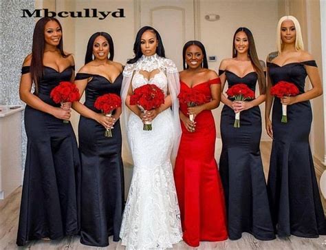 Navy Blue African Bridesmaid Dress 2019 Mermaid Off Shoulder Dress For Wedding Party Mermaid