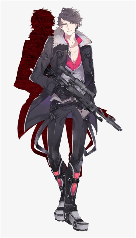 Anime Guy Holding Gun